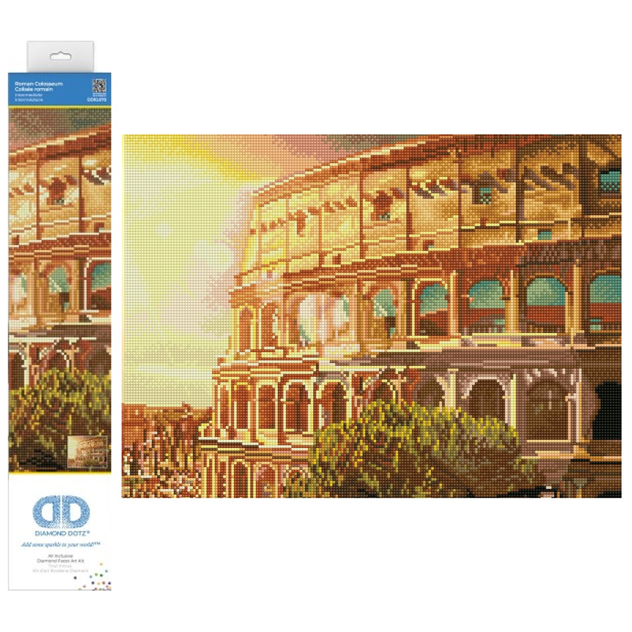 Diamond Dotz Roman Colliseum Buliding Diamond Painting Kits for Adults - Diamond Art Kits a Relaxing Creative Craft Kit with Dotz Gems 16.5x20.5